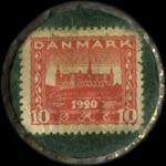 Timbre-monnaie Cora - 10 &oslash;re rouge sur fond vert - revers