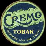 Timbre-monnaie Cremo Tobak - 10 &oslash;re rouge sur fond vert - avers
