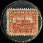Timbre-monnaie Encore - 10 &oslash;re rouge sur fond bleu - revers