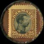 Timbre-monnaie Encore - 25 &oslash;re marron sur fond rose - revers