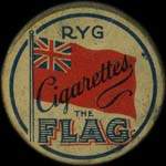 Timbre-monnaie Cigarettes - The Flag - 10 &oslash;re rouge sur fond vert - avers