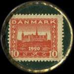 Timbre-monnaie Cigarettes - The Flag - 10 &oslash;re rouge sur fond vert - revers