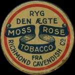 Timbre-monnaie Moss Rose Tobacco - 25 øre marron sur fond rose - avers