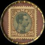 Timbre-monnaie Moss Rose Tobacco - 25 &oslash;re marron sur fond rose - revers