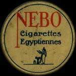 Timbre-monnaie Nebo Cigarettes Egyptiennes - 25 øre marron sur fond rose - avers