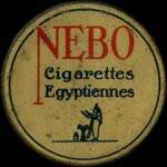 Timbre-monnaie Nebo Cigarettes Egyptiennes - 25 &oslash;re marron sur fond rose - avers