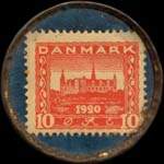 Timbre-monnaie Star Cigarettes - 10 &oslash;re rouge sur fond bleu - revers