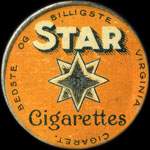 Timbre-monnaie Star Cigarettes - 10 øre rouge sur fond vert - avers