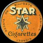 Timbre-monnaie Star Cigarettes - 10 &oslash;re rouge sur fond vert - avers