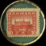 Timbre-monnaie Star Cigarettes - 10 &oslash;re rouge sur fond vert - revers