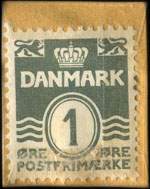 Timbre-monnaie Dana Clips (type 1) - 1 �re sur carton jaune - Danemark - revers