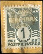 Timbre-monnaie Dana Clips (type 2) - 1 �re sur carton jaune - Danemark - revers
