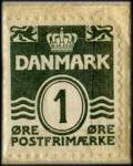 Timbre-monnaie Dansk Emballage Industri - 1 &oslash;re sur fond rouge - Danemark - revers