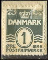 Timbre-monnaie De Forenede Protokol Fabrikker - 1 &oslash;re sur fond bleu - Danemark - revers