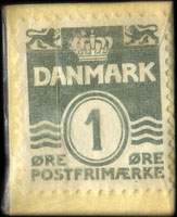 Timbre-monnaie Den ny Kiosk - Maajevej 18. - 1 &oslash;re sur carton blanc - Danemark - revers