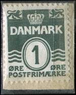 Timbre-monnaie Der er Sk�g i Skipper Skr�k - 1 &oslash;re sur fond rouge - Danemark - revers