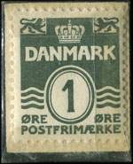 Timbre-monnaie Der er Sk�g i Skipper Skr�k - 1 &oslash;re sur fond vert - Danemark - revers