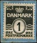 Timbre-monnaie Einar's Bod. - 1 &oslash;re sur carton bleu - Danemark - revers