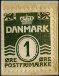 Timbre-monnaie Erhvervs Raadet Nyk&oslash;bing F. - 1 &oslash;re sur fond bleu-vert - Danemark - revers