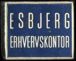 Timbre-monnaie Esbjerg Erhvervskontor - 1 &oslash;re sur fond bleu - Danemark - avers