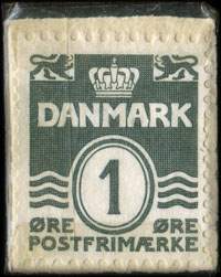 Timbre-monnaie Esbjerg Erhvervskontor - 1 &oslash;re sur fond bleu - Danemark - revers
