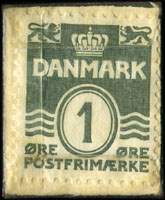 Timbre-monnaie Esbjerg Erhvervskontor - 1 øre sur fond bleu - Danemark - revers