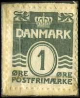 Timbre-monnaie Esbjerg Erhvervskontor - 1 &oslash;re sur fond bleu - Danemark - revers