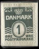 Timbre-monnaie Ost - Salater - FALK - Blaagaardsgade 15 - Kolonial - 1 &oslash;re sur carton blanc - Danemark - revers