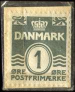Timbre-monnaie Fiedler - 1 &oslash;re sur carton beige texte en bleu - Danemark - revers