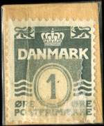 Timbre-monnaie Fiedler - 1 &oslash;re sur carton brun texte en marron - Danemark - revers