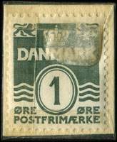 Timbre-monnaie Fiedler - 1 &oslash;re sur carton beige texte en violet - Danemark - revers