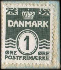 Timbre-monnaie Det er Fjeldsted - Der holder priserne nede - 1 &oslash;re sur carton bleu - Danemark - revers