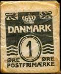 Timbre-monnaie Folkebanken - 1 &oslash;re sur fond jaune - Danemark - revers