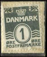Timbre-monnaie Forlang Falino - et �gte Slips - 1 &oslash;re sur fond vert - Danemark - revers