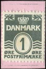 Timbre-monnaie Frederiksborg Amts Avis - 1 &oslash;re sur carton rose - Danemark - revers