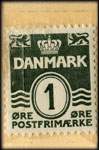Timbre-monnaie Frederiksborg Amts Avis - 1 &oslash;re sur carton beige - Danemark - revers