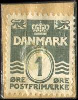 Timbre-monnaie Frim�rker - Kik ind i Lavendelstr. 10 - 1 &oslash;re sur carton brun - texte vert - Danemark - revers