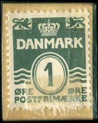 Timbre-monnaie Frim�rker - Kik ind i Lavendelstr. 10 - 1 &oslash;re sur carton brun - texte vert - Danemark - revers