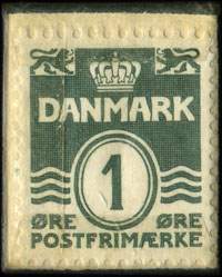 Timbre-monnaie Forlang katalog over k&oslash;kkenudstyr fra Fritz Carstens &laquo; Deres Datters Udstyr &raquo; - 1 &oslash;re sur fond bleu - Danemark - revers