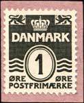 Timbre-monnaie Frode Madsen - 1 øre sur carton mauve - Danemark - revers