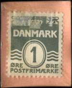 Timbre-monnaie Grammofon-Forretningen Accord - V. Farimagsgade 4 (v. Vesterport St.) - Pal� 8521 - 1 &oslash;re sur carton rose - Danemark - revers