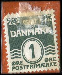 Timbre-monnaie Fyldepenne Greif - 1 &oslash;re sur carton orange - Danemark - revers