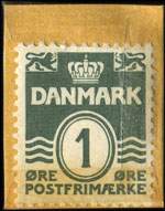 Timbre-monnaie Greif - 1 &oslash;re sur carton jaune - Danemark - revers