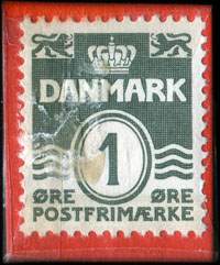 Timbre-monnaie Greif - 1 &oslash;re sur carton rouge - Danemark - revers