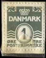 Timbre-monnaie Gustav Schack & Co - 1 &oslash;re sur fond rouge - Danemark - revers