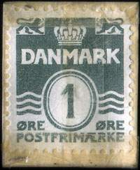 Timbre-monnaie Herre-magasinet - 1 &oslash;re sur carton jaune - Danemark - revers