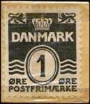 Timbre-monnaie Herre-magasinet - 1 øre sur carton jaune - fond jaune - Danemark - revers
