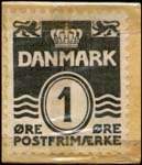 Timbre-monnaie Herre-magasinet - 1 &oslash;re sur carton jaune - Danemark - revers