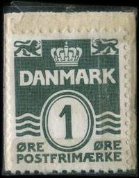Timbre-monnaie Hertz Medi Plastik - Ypperste Danske Sko - 1 &oslash;re sur fond bleu - Danemark - revers