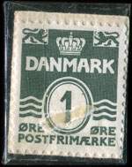 Timbre-monnaie Høebjerg Pedersen - Parfumerie Normandie - 1 øre sur fond rouge - Danemark - revers